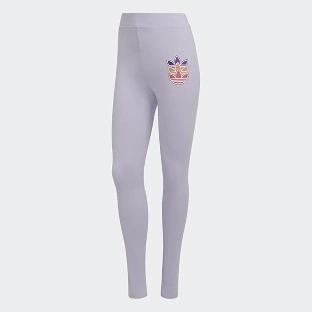 Adidas Originals Women's Adicolor Essential Light Purple Leggings Size Small New - Picture 1 of 8